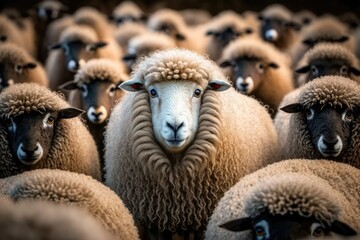 a herd of sheep staring at you. Generative AI