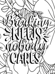 Funny-Quotes Coloring pages. Coloring page for adults and kids. Vector Illustration.