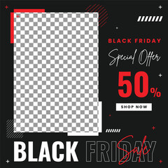 Black Friday 50% Sale Discount Poster Template