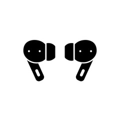 Pair of new wireless earbud headphones flat vector icon for apps and websites