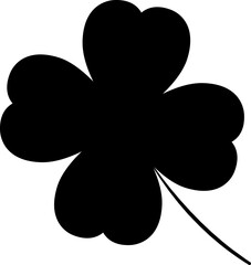 Clover icon, isolated symbol on white background. St. Patrick's Day sign, clover with four leaf, vector illustration
