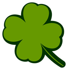 Clover icon, isolated symbol on white background. St. Patrick's Day sign, clover with four leaf, vector illustration
