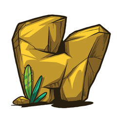 alphabet cartoon illustration, A - Z colored rock nature vector design