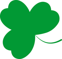 Clover icon, isolated shamrock on white background, St. Patricks Day sign, clover with three leaf, vector illustration