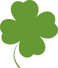 Clover icon, isolated symbol on white background. St. Patrick's Day sign, clover with four leaf, vector illustration