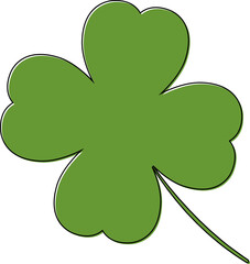 Clover icon, isolated symbol on white background. St. Patrick's Day sign, clover with four leaf, vector illustration