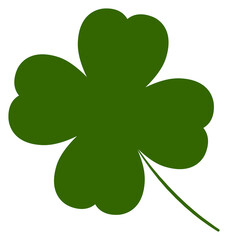Clover icon, isolated symbol on white background. St. Patrick's Day sign, clover with four leaf, vector illustration