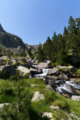 Fototapeta na wymiar Parc Nacional Aigüestortes Travessa Carros de Foc Aigüestortes Nacional Park Trekking Pyrenees