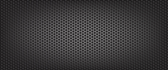 Abstract black texture background hexagon. Seamless pattern of the hexagonal netting. Vector illustration.