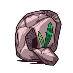 alphabet cartoon illustration, A - Z colored rock nature vector design