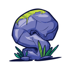 alphabet cartoon illustration, A - Z colored rock nature vector design