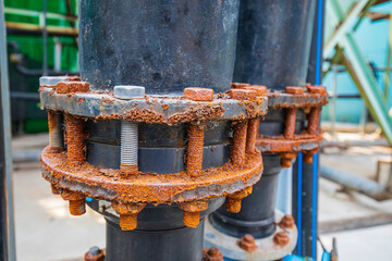 Rust damage paint and corrosion flange form the general attack on carbon steel flanges and bolt...