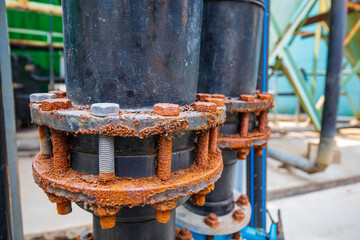 Rust damage paint and corrosion flange form the general attack on carbon steel flanges and bolt...