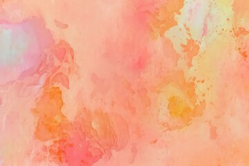Bright abstract watercolor background. Orange paint on white paper. Orange and white watercolor wallpaper. Generative AI art.