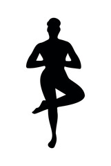 Black youga human silhouette vector illustration