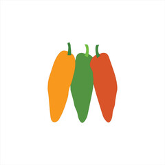 The three colored capsicums vector art work.