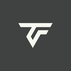 Minimal TF logo designs Minimalist TF initial based vector icon