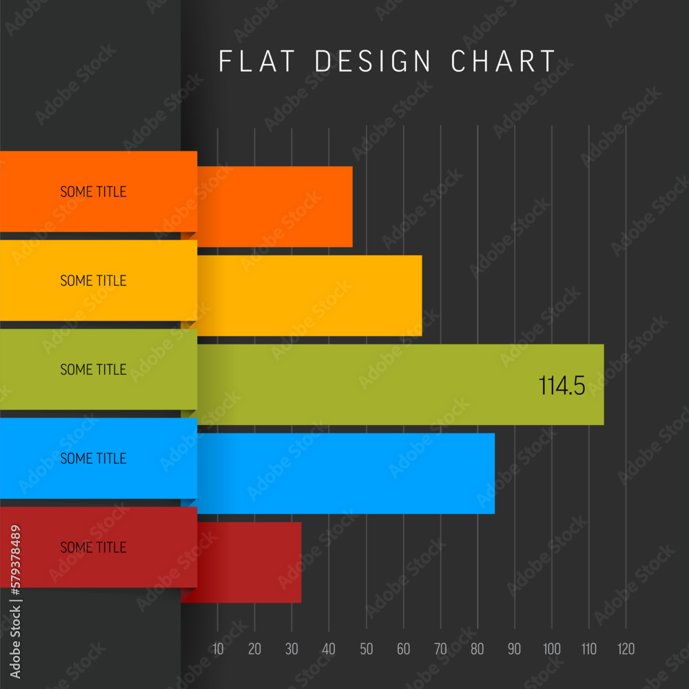 Poster vector flat dark horizontal design statistics color columns graph infographic