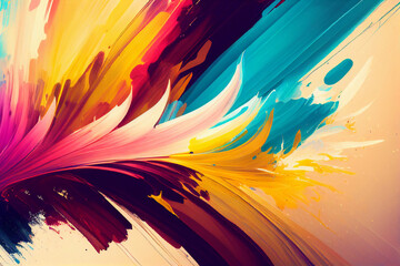 Colorful paint splashes or explosions. Generative AI illustration