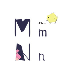 Hand drawn funny letters vector illustration