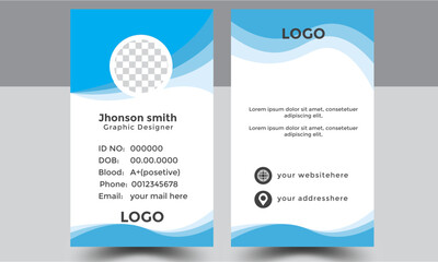 Modern simple and clean employee creative office id card design bundle company corporate
 vector with color variations.

