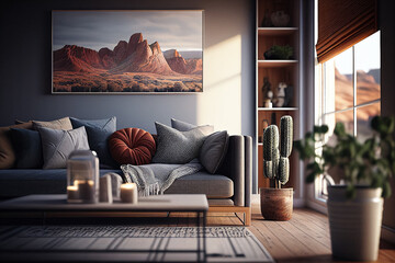 living room interior, generative ai