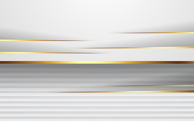 abstract white dimension texture with golden line shadow background. eps10 vector