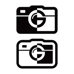 G letter minimalistic camera logo
