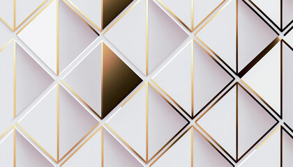 Obraz premium Background Modern Monochrome Geometric Seamless Wallpaper with Gold Accents | AI generated