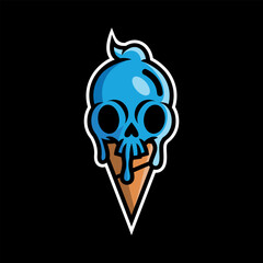 Ice Cream Skull Logo
