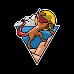 Horse Moon Triangle Logo