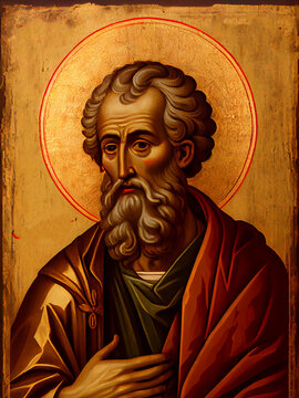 Saint James Apostle of Christ Colored Illustration. Generative Ai. James the Great. Holy Elder James.