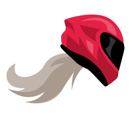 icon full face helmet with long hair woman. side view. the concept of sports, motorbikes, vehicles. flat vector illustration.