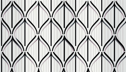 Fototapeta premium Modern Monochrome Geometric Seamless Wallpaper with Gold Accents Background AI Generated 