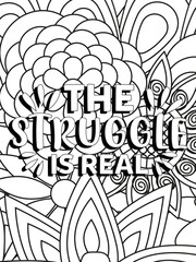 Funny-Quotes Coloring pages. Coloring page for adults and kids. Vector Illustration.