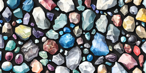 Colorfull stones on the beach surface, a beautiful background image, AI generated image