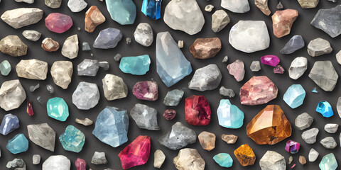 Colorfull stones on the beach surface, a beautiful background image, AI generated image
