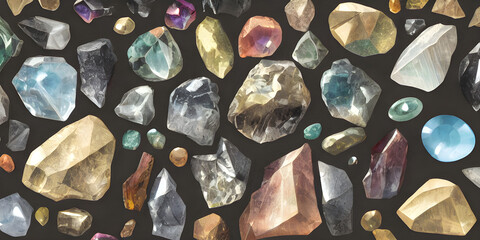 Colorfull stones on the beach surface, a beautiful background image, AI generated image