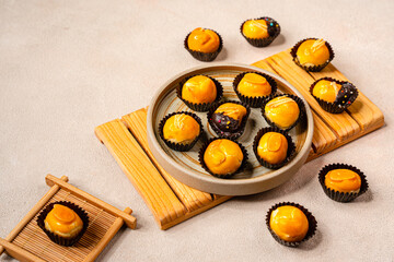 Nastar cookies or Pineapple tart is a small, bite-size pastry filled or topped with pineapple jam, commonly found throughout different parts of Southeast Asia such as Indonesia (kue nastar)