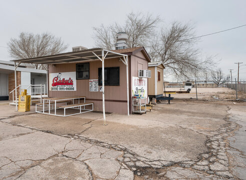 Hobbs, New Mexico, USA &ndash; February 19, 2023:  Exterior view of Gaby&rsquo;s Burritos, a fast-food restaurant 
