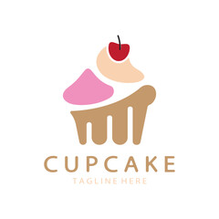 Cupcake Logo design vector illustration template. Cupcake bakery icon.cake store,caker shop ,vector