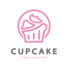 Cupcake Logo design vector illustration template. Cupcake bakery icon.cake store,caker shop ,vector
