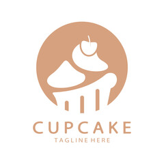 Cupcake Logo design vector illustration template. Cupcake bakery icon.cake store,caker shop ,vector