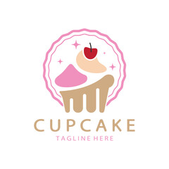 Cupcake Logo design vector illustration template. Cupcake bakery icon.cake store,caker shop ,vector