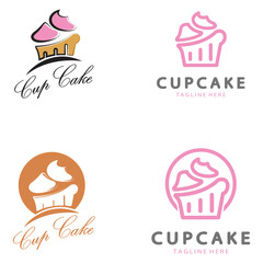 Cupcake Logo design vector illustration template. Cupcake bakery icon.cake store,caker shop ,vector