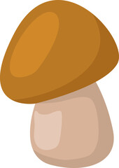 cartoon mushroom. Forest wild mushroom.