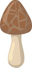 cartoon mushroom. Forest wild mushroom.