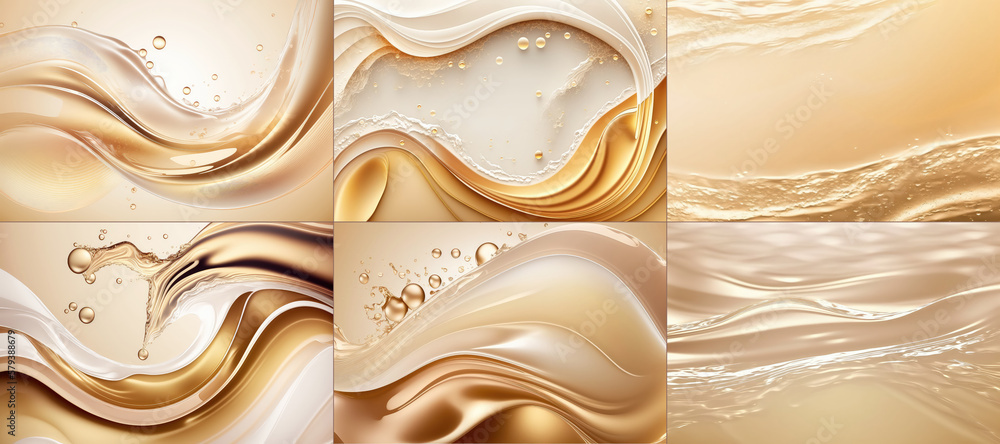 Poster Clear water surface texture with ripples and splashes. Water waves. Generative AI