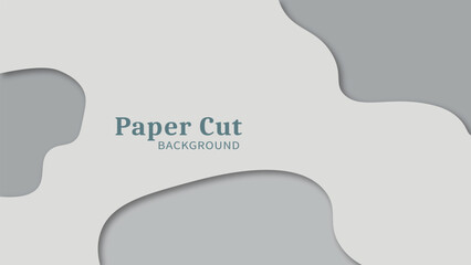 Gray abstract background with modern realistic paper cut shapes. 3d realistic design use for business presentations, invitation, flyer, poster.