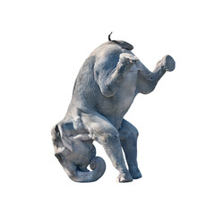 Elefant macht Kopfstand.  Elephant does a headstand
